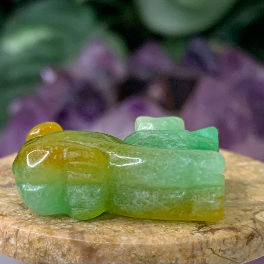 Green Honey Yellow Burma Jade Jadeite Pixiu Pendant Dragon Mythical Beast 1.1" - Picture 11 of 15